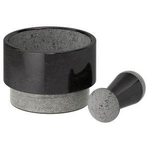 Pestle and mortar, marble black