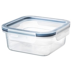 Food container with lid, square/plastic, 750 ml
