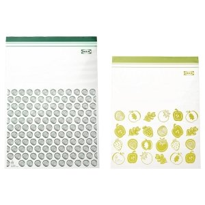 Resealable bag, patterned/green, 6/4.5 l x 30pack